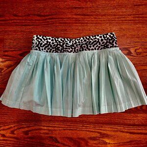 Lululemon Tennis Skirt – Aqua Blue with Leopard Waistband, Size 4